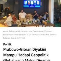 Prabowo-Gibran Diyakini Mampu Hadapi Geopolitik Global yang Makin Dinamis